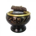 Brass Charcoal Burner Incense Pot (Color:Black-Gold)